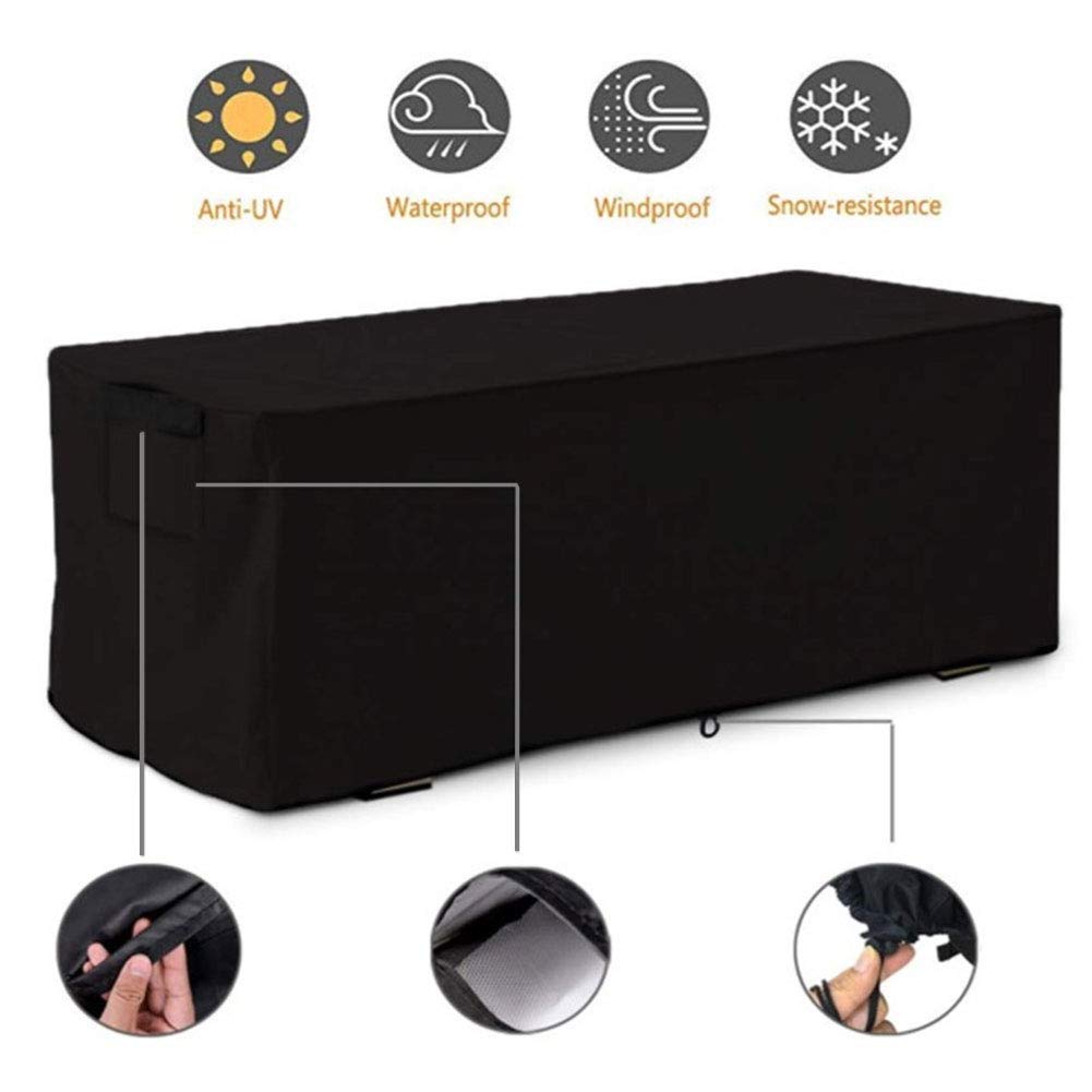 Wakects Cubierta Protectora para Caja de Puente Exterior, Impermeable, 123 x 62 x 55 cm, Negro
