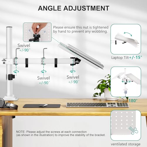 Image of WALI Adjustable Laptop Desk Mount for 17 inch Notebook or 32 inch Screen