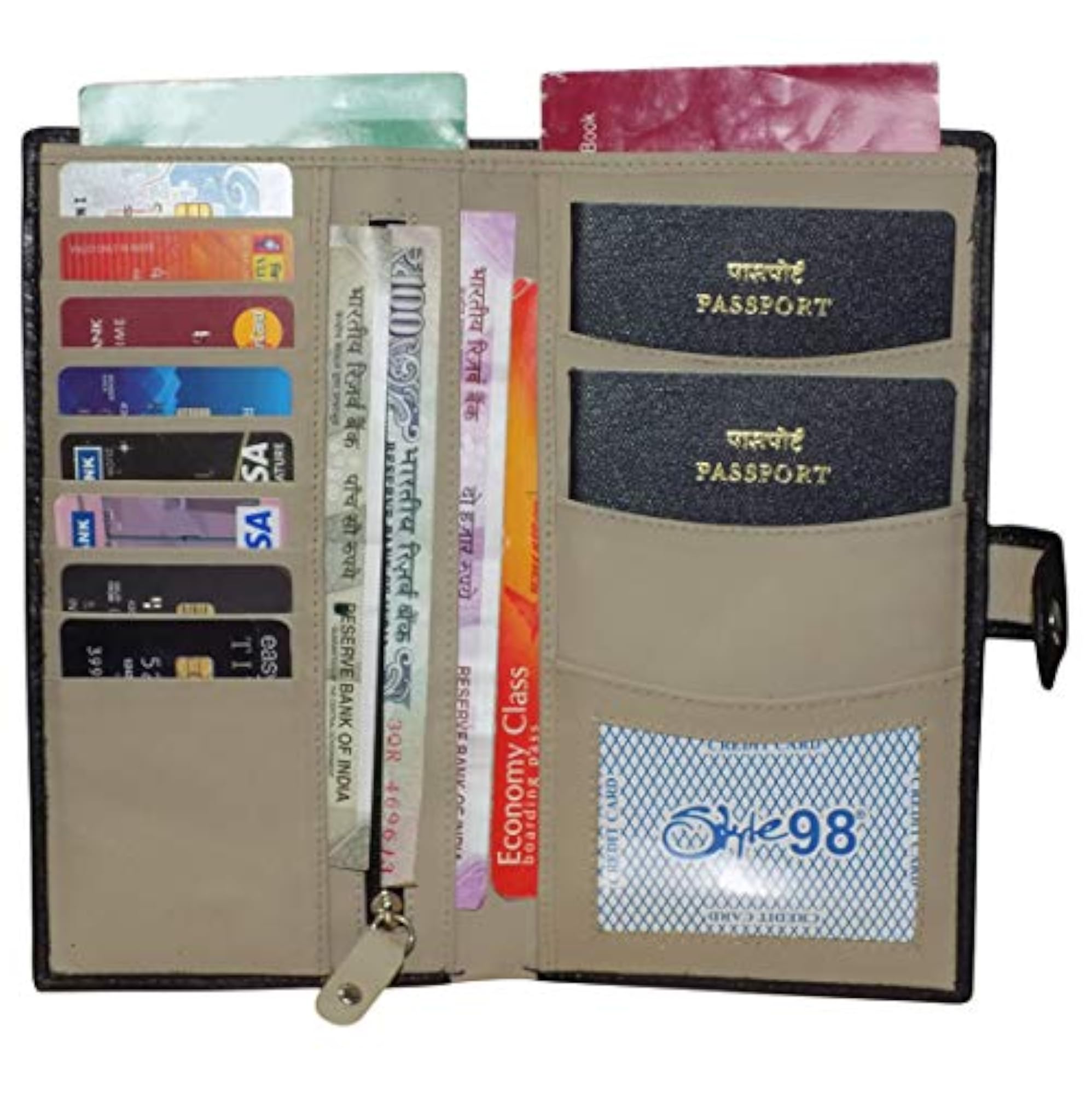 Black Smart Leather Passport Holder for Travel