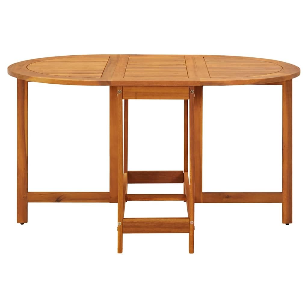 vidaXL Mesa para Exterior Jardín Ovalada de Alas Abatibles de Madera de Acacia