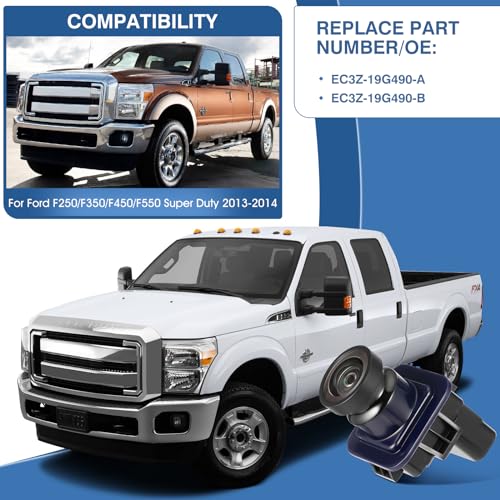 Image of Rear View Backup Reverse Camera Compatible with Ford F250 F350 F450 F550 Super Duty 2013 2014, Safety Parking Back Up Assist Camera OE Number EC3Z-19G490-A