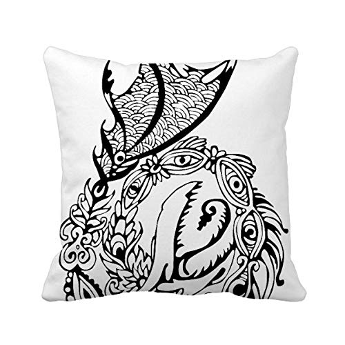 Housse de coussin dragon porcelaine décoration maison salon canapé lit - 2