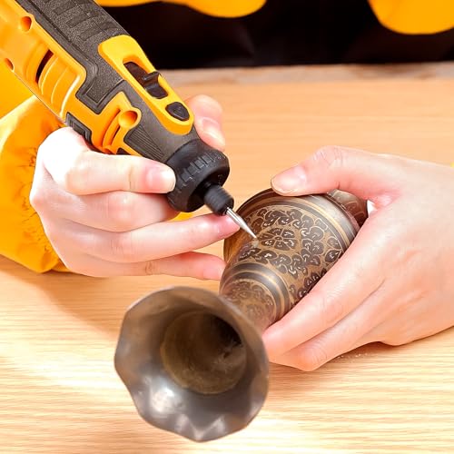 Image of INGCO 8V Cordless Grinder, 5000-28000rpm Variable Speed with 3.2mm Collet, 67Pcs Accessories & Safe Guard - USB-C Charging (Cable Sold Separately)