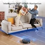 Proscenic Q8 Max Saugroboter mit Wischfunktion, 5000Pa 200min Staubsauger Roboter mit Absaugstation 3L Staubbeutel, Intelligentes Laser Navigation mit 5 Karten, Steuerung über APP Alexa Google Siri – Bild 5