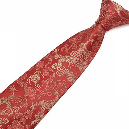 Cravate homme mariage 9cm motif dragon nuage vintage pour marié