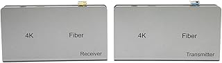 HDMI KVM Fiber Extender, 4K 30Hz 10km HDMI Extension Adapter Repeater, Single Mode Support USB Mouse Keyboard, Receiver and Transmitter (UK Plug)