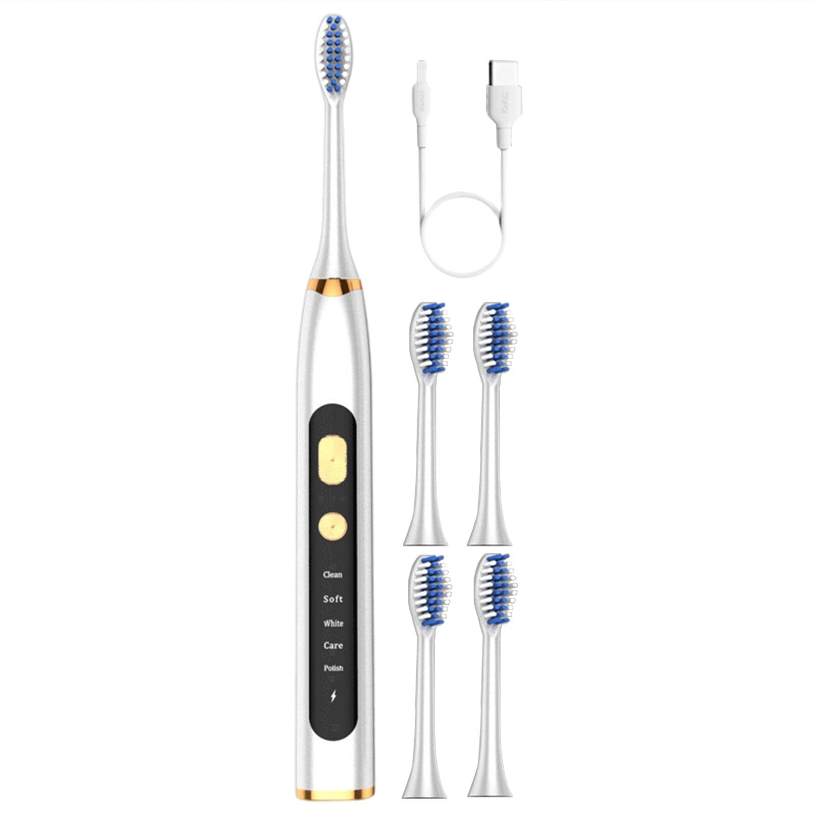 Electric Toothbrush 5 Modes 15 Day Using Time for Kids Rechargeable White | Electric Toothbrushes | Oral Care-image-41