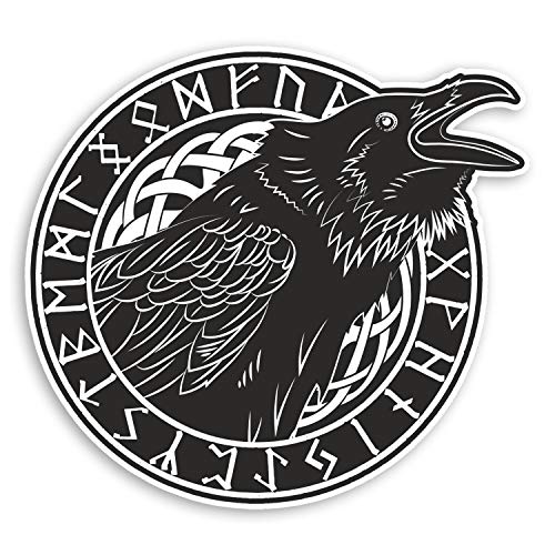 Lot de 2 autocollants en vinyle motif corbeau noir - 10 cm de large - 31722 Cover