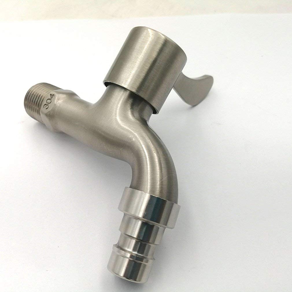 Grifo para lavadora de montaje en pared, de acero inoxidable, para lavandería, baño, grifo para jardín, grifo para lavadora, grifo de agua para balcón, plateado, resistente Star of Light