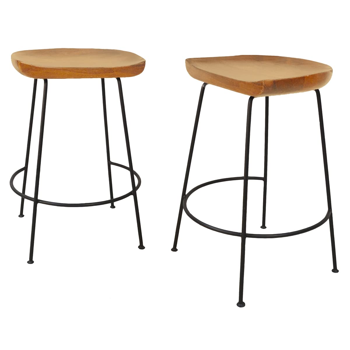 CF2424NMNGTBK 24.5 in. Diya Counter Stool44; Natural & Black - Set of 2