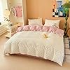 LIWHENHAO Polka Dot Duvet Cover Set Queen 100% Cotton Bedding Red Blue Pink Heart on White 1 Kawaii Cartoon Love Comforter Cover Full 2 Pillowcases for Kids Girls Boys Woman #2
