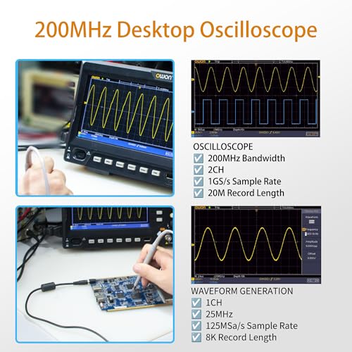 Image of OWON Oscilloscope, 200MHz Bandwidth Dual Channnel Desktop Oscilloscope