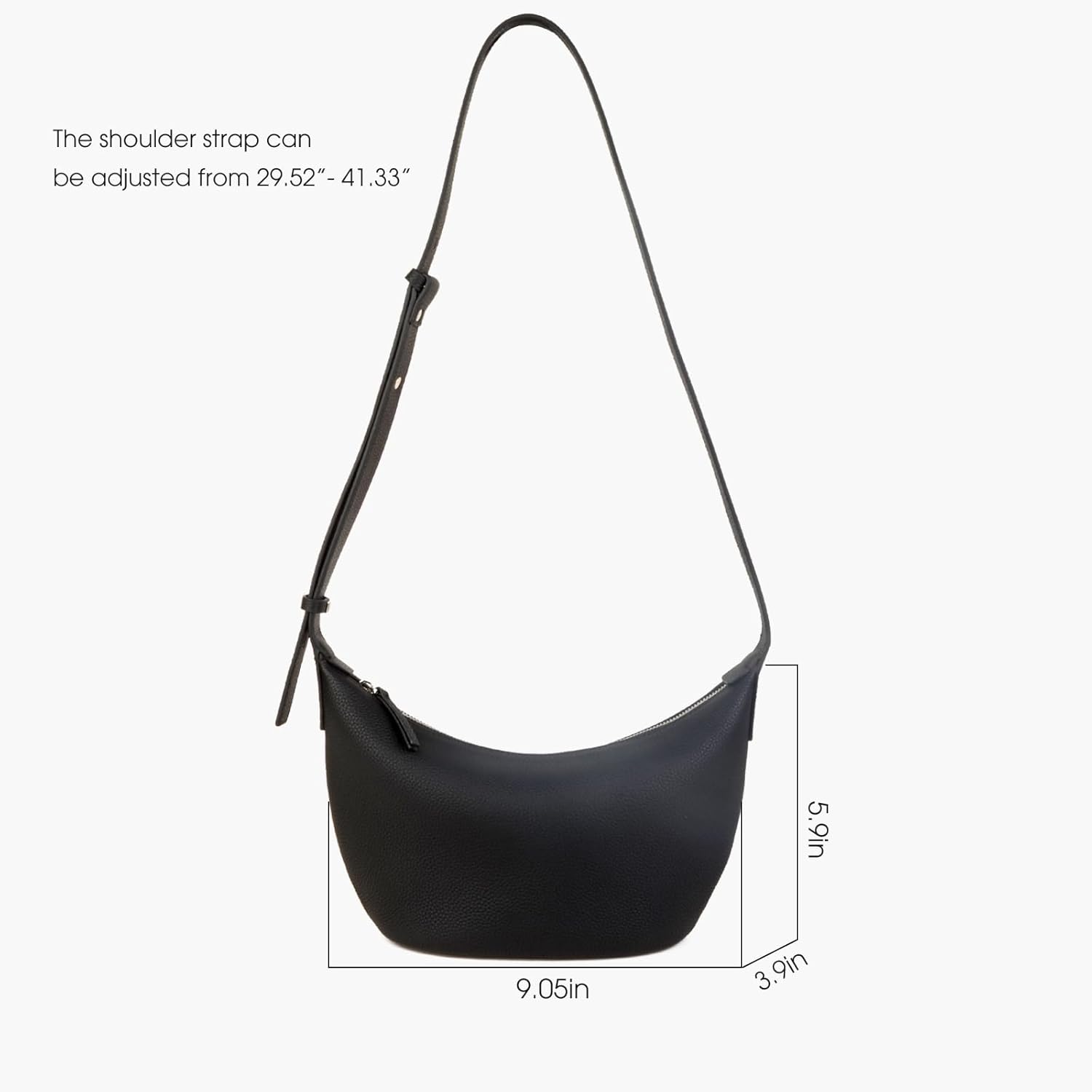 Premium Full Grained Leather Bucket Crossbody Bags, Small Top-Handle Handbags and Crescent Hobo Bag for Women - Image 3