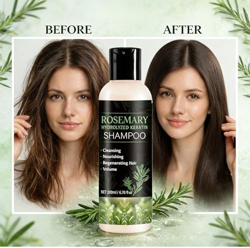 Rosemary Shampoo for Hair Growth and Thickening, with Keratin (200ML-1PC) - 3