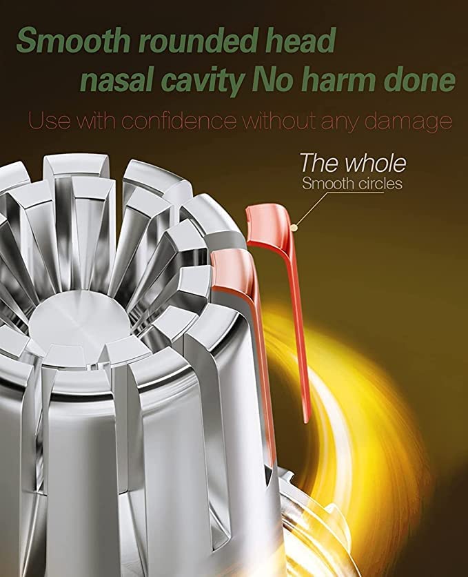 JHBK Nose & Ear Hair Trimmer (No Batteries Required)- Portable Stainless Steel Nose Hair Remover for Men & Women/Professional Manual Washing Vibrissa Razor Nasal Shaver 4