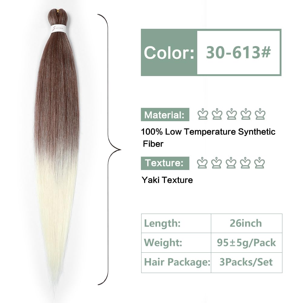 YDDM Capelli Per Treccine Africane Morado Extension Treccine Texture Yaki Easy Install per Principianti 32 Pollici 3 Pezzi Capelli Leggeri e Naturali per Box Braids, Twist e Crochet — view 169