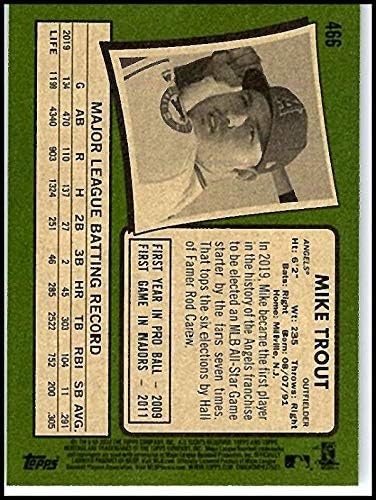 2020 Topps Heritage #466 Mike Trout Los Angeles Angels SP Baseball Card