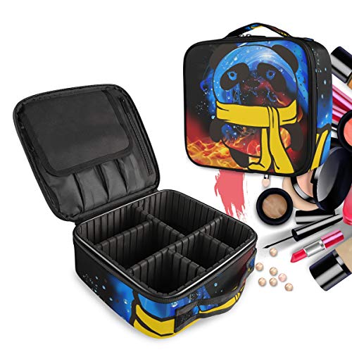 Trousse sac cosmétique Panda de Feu avec cloisons amovibles pour maquillage voyage