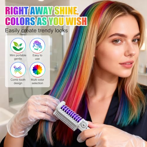 image for Glintor 8 Color Hair Chalk for Girls ， Hair Chalk Comb Kids Temporar