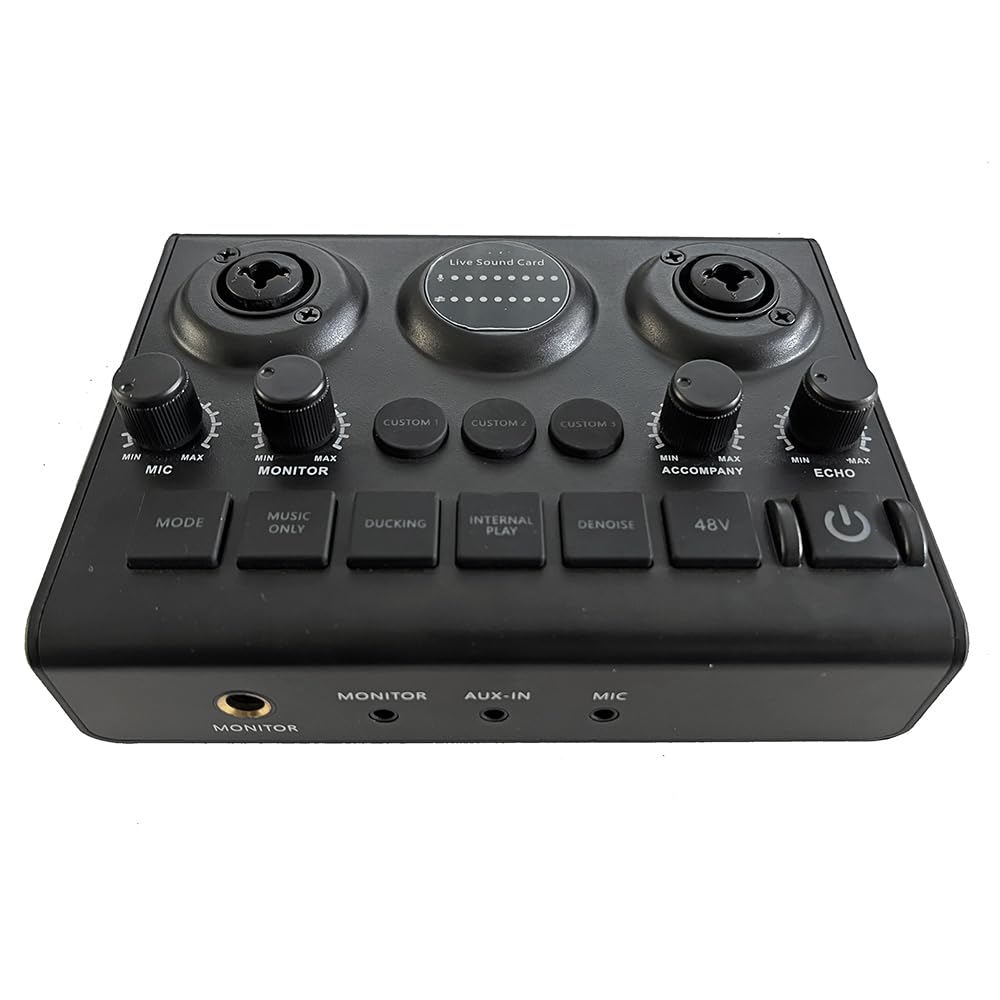 Interfaz de audio for juegos, alimentación fantasma de 48 V, canal XLR y de 6,5 mm, soporte for entrada de instrumento
