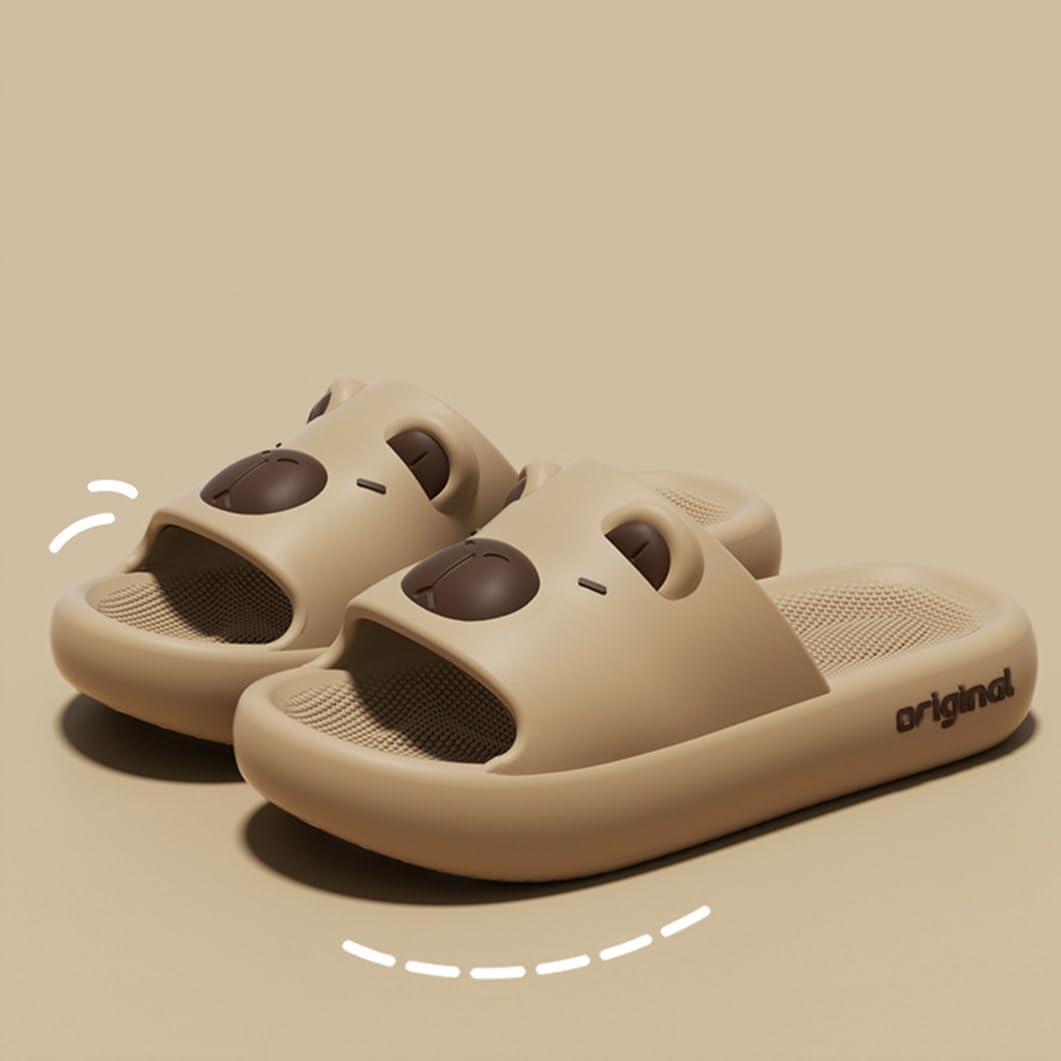 Pantofole con Animali Capibara E Cartoni Animati Sandali Antiscivolo Scarpe per Casa Calzature da Esterno E da Interno per Spiaggia, Viaggio, Doccia, Infradito(40/41 EU, Khaki)