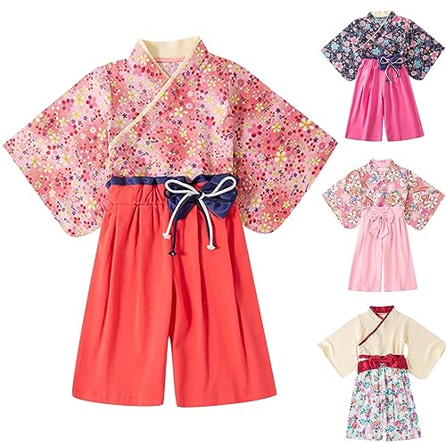 Kimono Robes and Pants Sets for Girls Boy Japanese Kimono for Kids Cotton Kimono Top, Pant Toddler Girls Spring4