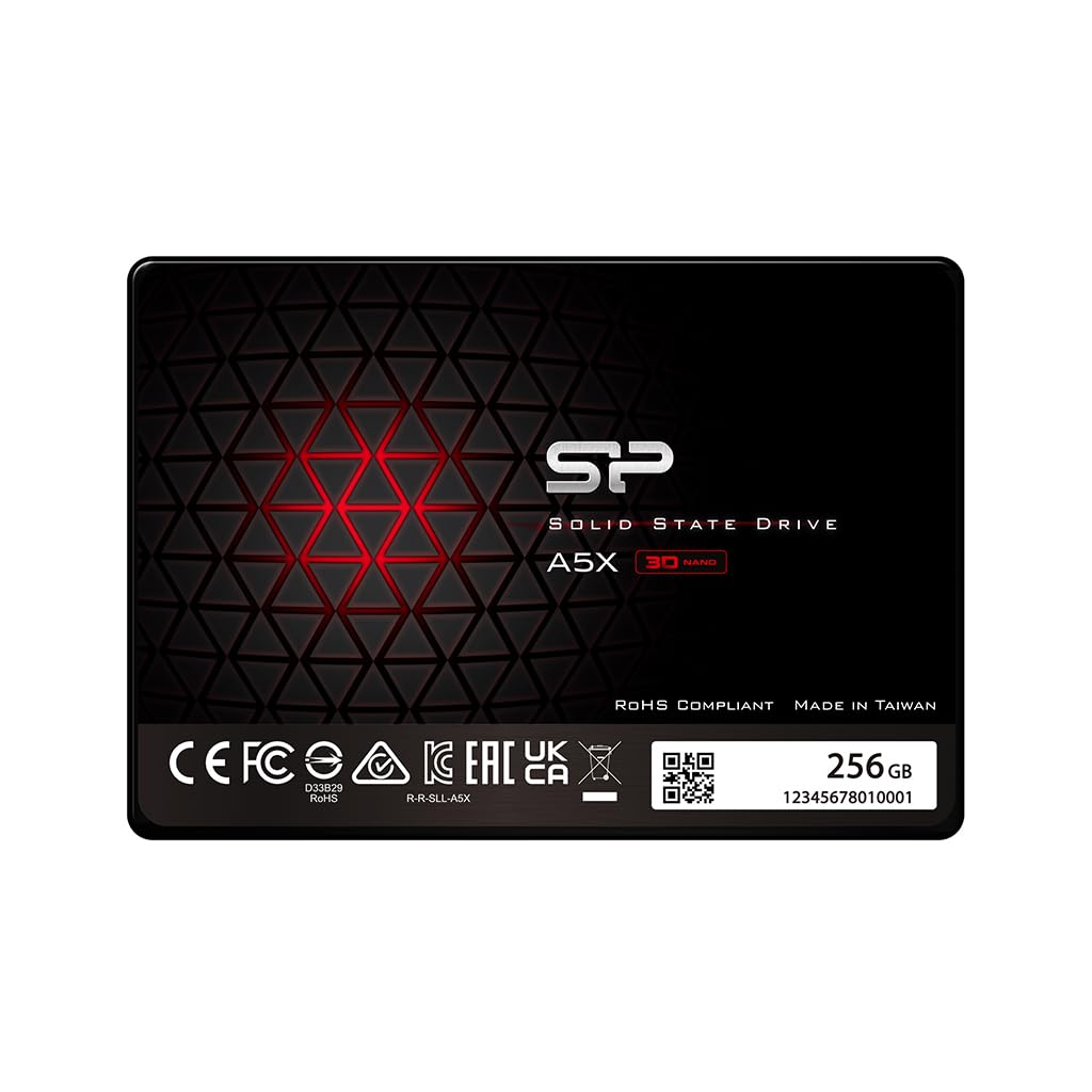 Silicon Power 256GB SSD 3D NAND A5X SLC Cache Performance Boost SATA III 2.5" Internal Solid State Drive SP256GBSS3A55S25AY