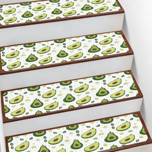 Protectores de escalera para interiores con diseño botánico de aguacate de alta resistencia 2