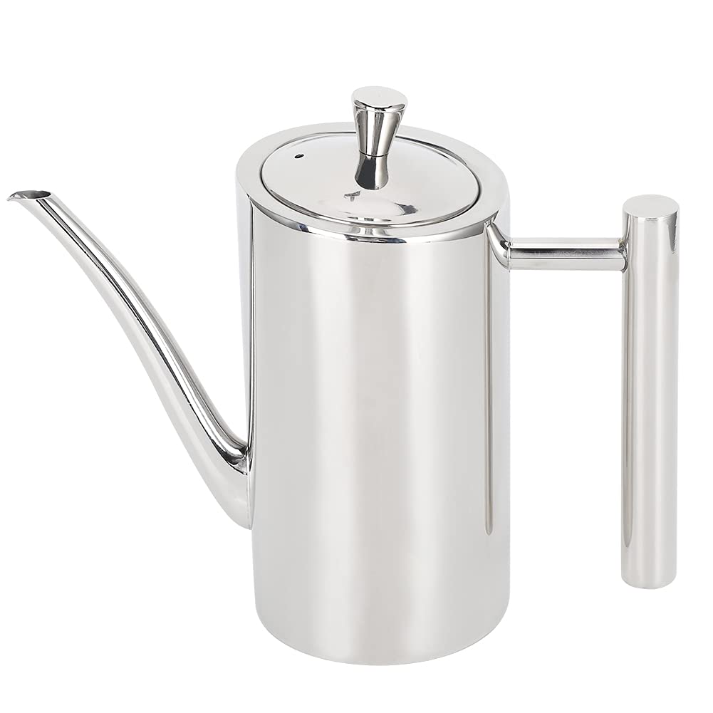 Fdit Bottiglia Olio E Aceto In Acciaio Inox 1000ml, Versatore Antigoccia Con Tappo, Infrangibile - 2