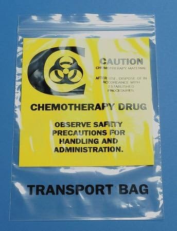 Chemo Waste Bags, 0.5 gal., Clear, PK500