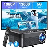 2022 4K FHD WiFi Projector,Bluetooth Projector, 200' Portable Movie Projector, Upgrade 500ANSI Home...
