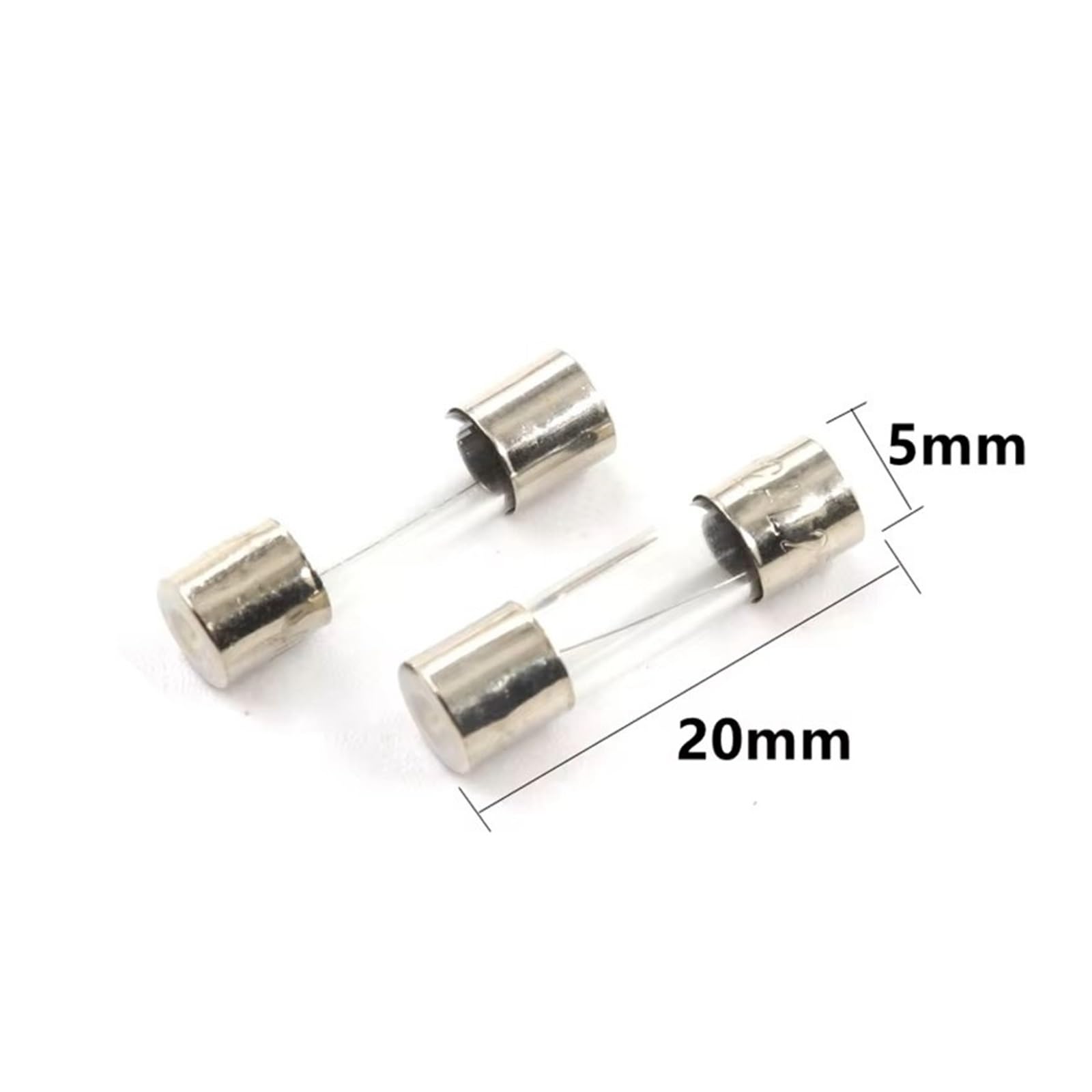 Set da 100 fusibili assortiti in vetro rapido da 5 x 20 mm, fusibili rapidi da 0,2 A, 0,5 A, 1 A, 3 A, 8 A, 10 A, 15 A, 20 A (10 tipi per ogni 10 pezzi)