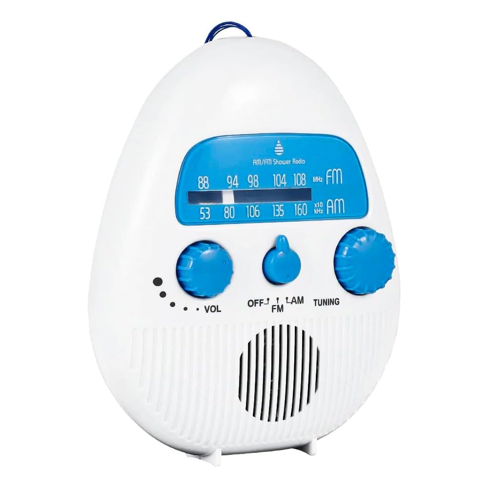 Radio FM Impermeabile Senza Fili per Bagno, Portatile AM FM con Altoparlante e Batteria