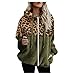 shesuseke Giacca da donna con cappuccio in pile Teddy con cappuccio Casuale Zip Cardigan con tasche a marsupio morbido, Sfw-8#verde militare, M