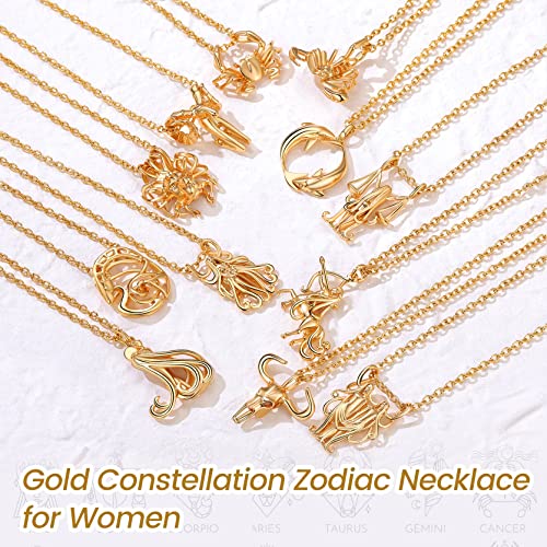GOLDCHIC JEWELRY Zodiac Constellation Charm Necklace for Women, Gold Horoscope Astrology Pendant Necklaces Birthday Gifts3