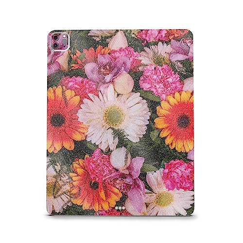 Image of MightySkins Carbon Fiber Skin Compatible With Apple iPad Pro 12.9 inch M2 6th Gen (2022) Full Wrap Kit - Watered Flowers | Protective Durable Textured Carbon Fiber Finish | Easy To Apply | Made in the USA