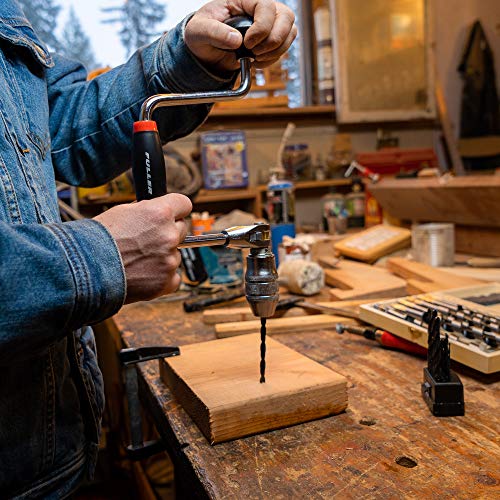 Fuller Tool 890-1072 12-Point Reversible Ratchet Bit Brace Hand Drill with 4-Jaw Chuck, home improvement wood bit set, woodworking tools, handheld manual drill