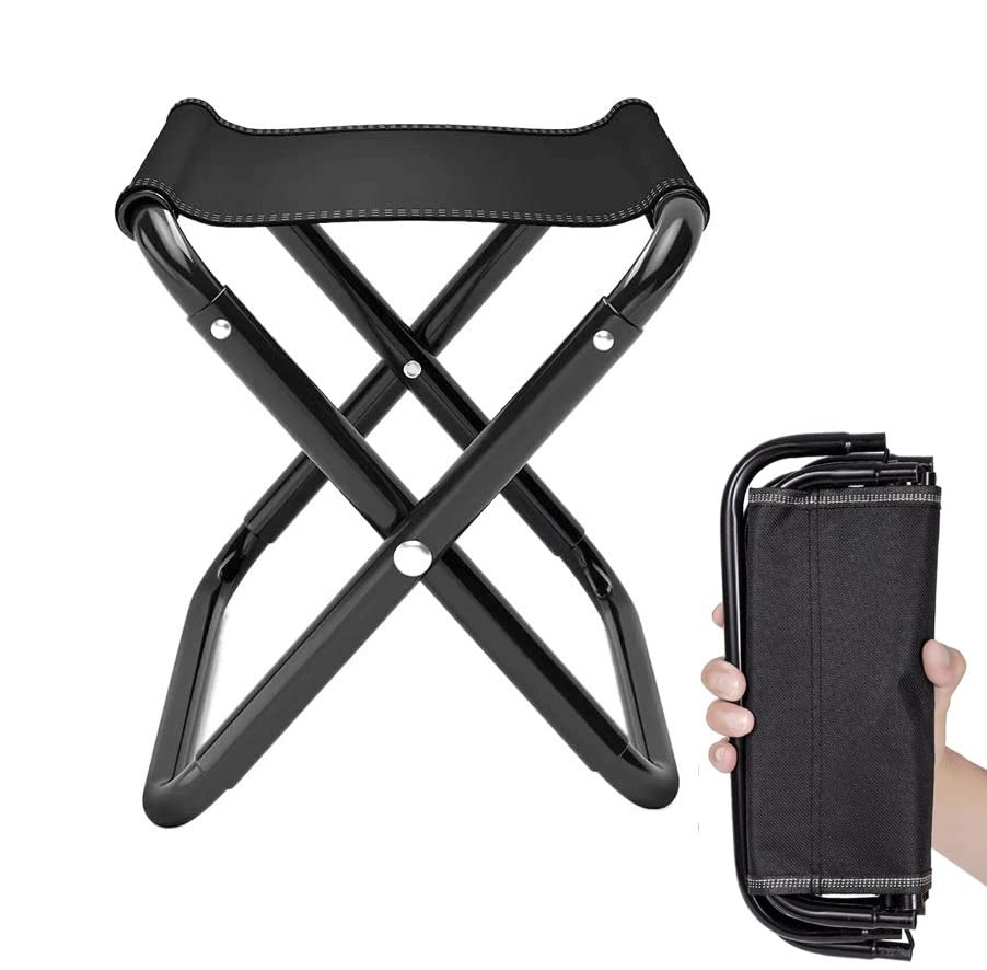 DUMMKZMC Mini Folding Camping Fishing Stools Chairs for Heavy People for Adults Outdoor with Storage Bags (Size : 1pc)