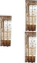 Didiseaon 3 Peças Cortinas De Tule Cortinas Transparentes Cortinas Transparentes Persianas Cortinas De Girassol Para Quarto Com Babados Janela De Linho Transparente Voile Painel Rural