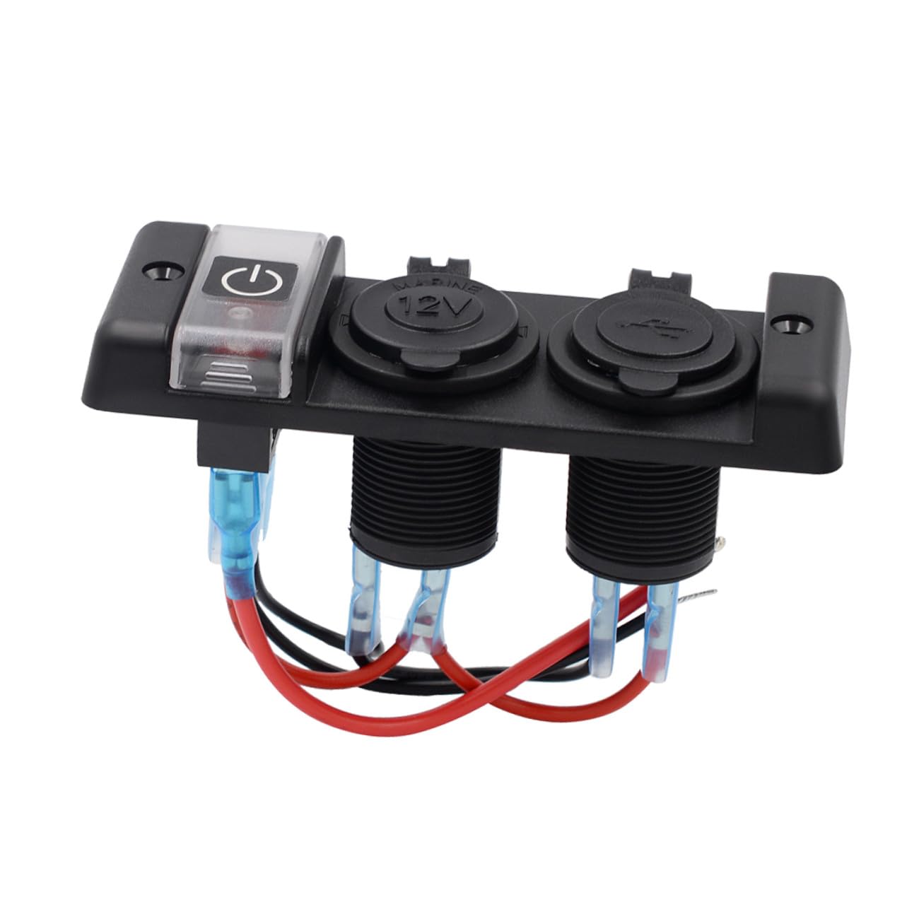 Prise Allume-cigare Chargeur USB Double 12-24 V en Abs Noir
