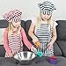 Dapper&Doll Kids Apron and Chef Hat - Gift Set for Boys Girls Ages 4-10 - Blue Stripe