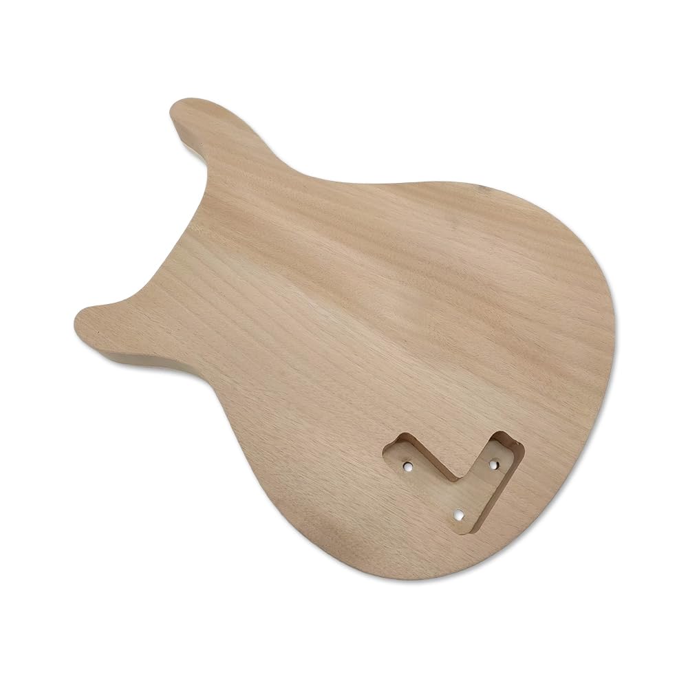 Juego de cuerpo de guitarra semihueco con tapa de arce de caoba, parte superior curvada, en bolsillo, repuesto para bricolaje