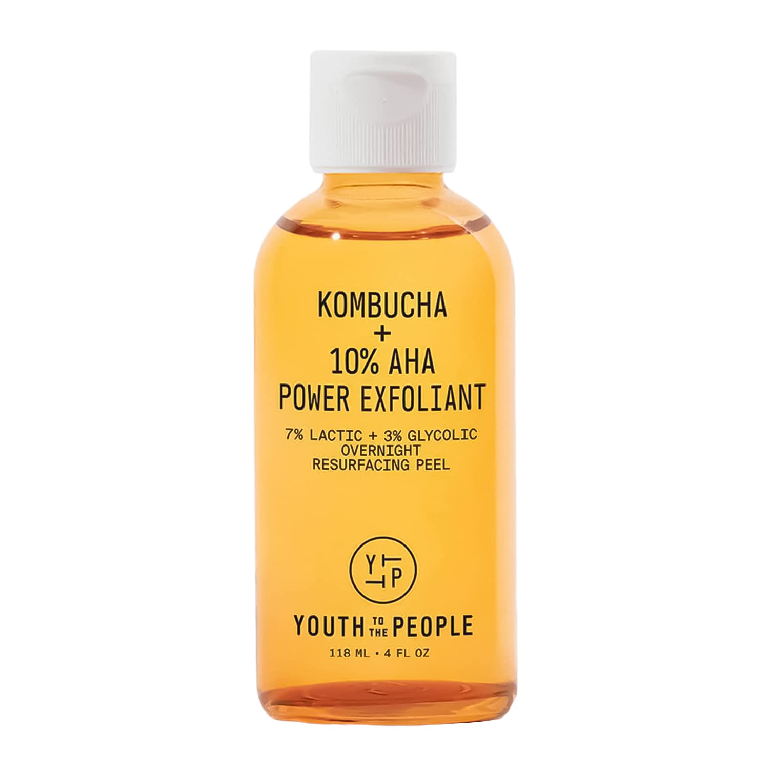 Youth To The People Kombucha + 10% Power AHA Exfoliant - Overnight Liquid Face Peel + Dark Spot Corrector for Uneven Skin Tone - 7% Lactic Acid + 3% Glycolic Acid Face Peel Exfoliator (4oz) detailed view