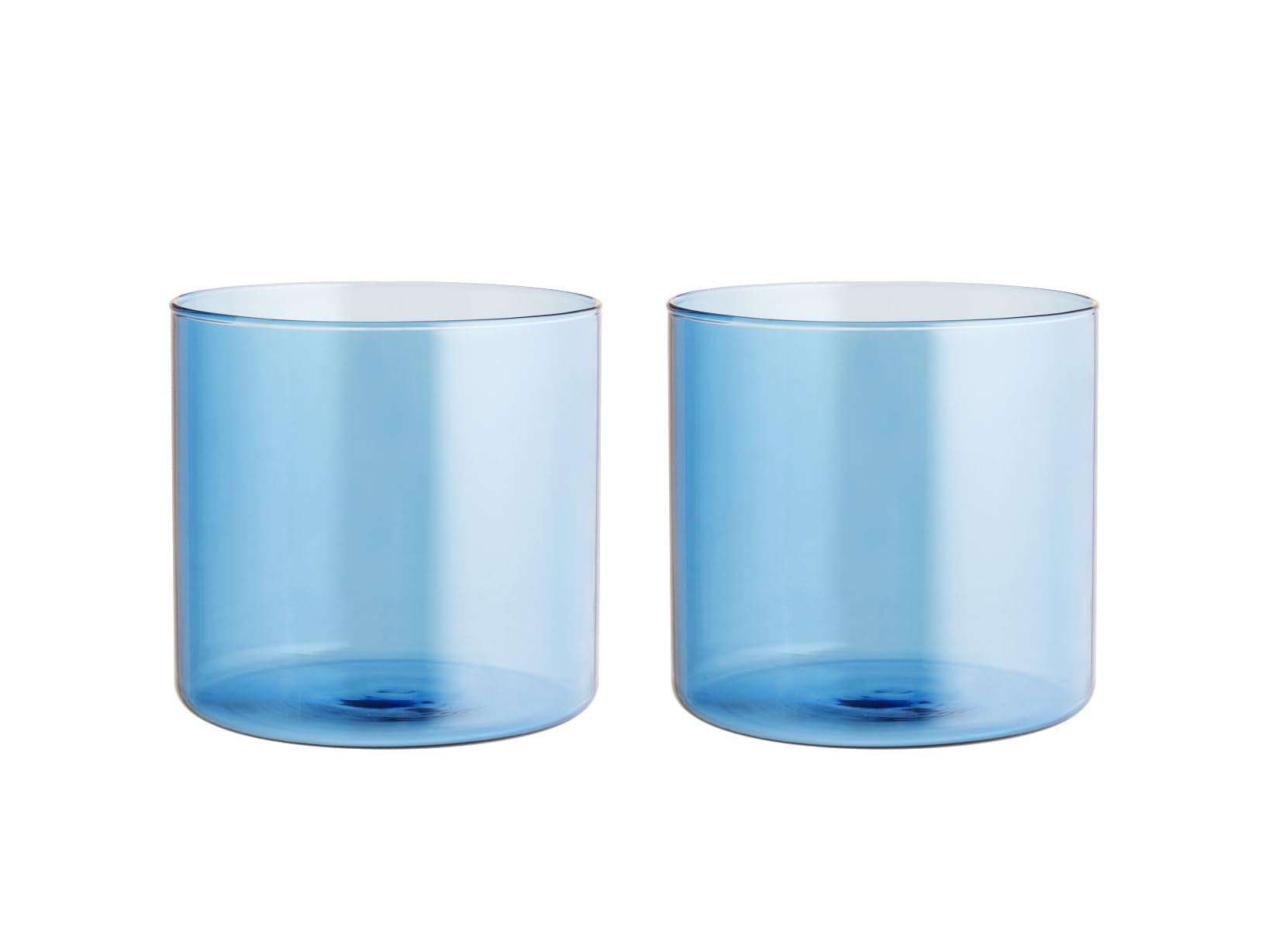 H&H Confezioni 2 Daylight Blue Borosilicate Glass Tumblers Cl 33