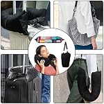 Stuffable Travel Pillow, Ostrich Neck Pillow for Travel, Packable Pillow with Up to 3 Days Clothes, Travel Neck Pillow by Airplane or Car, Essential Travel Accessory (Black)