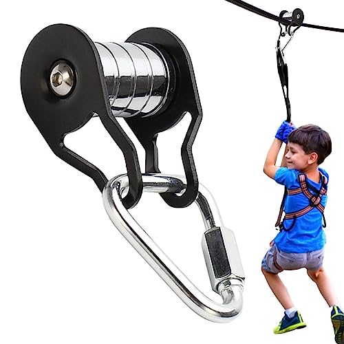 Polea de Cuerda para Slider Slackline | Rueda de Acero Deslizante para Cuerda - Polea Fuerte y Resistente con 5 Ruedas, Accesorio de Entrenamiento Multifuncional para el hogar, el Parque,