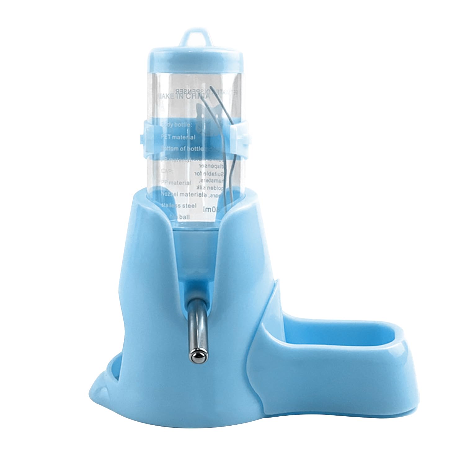 1 juego de botella de agua para hámster, cobaya, botella de agua con soporte, botella de agua a prueba de fugas de 80 ml, apta para conejos y hámsters
