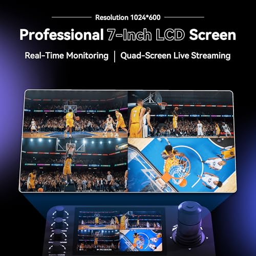 Tenveo NDI PTZ Camera AI Auto Tracking SDI/HDMI/USB3.0/LAN(PoE) 30X Optical+ 8X Digital Zoom(*3) and 7'' LCD Quad-Screen NDI PTZ Joystick Controller Bundle for Church Service Worship Live Broadcasts by Tenveo - Image 6