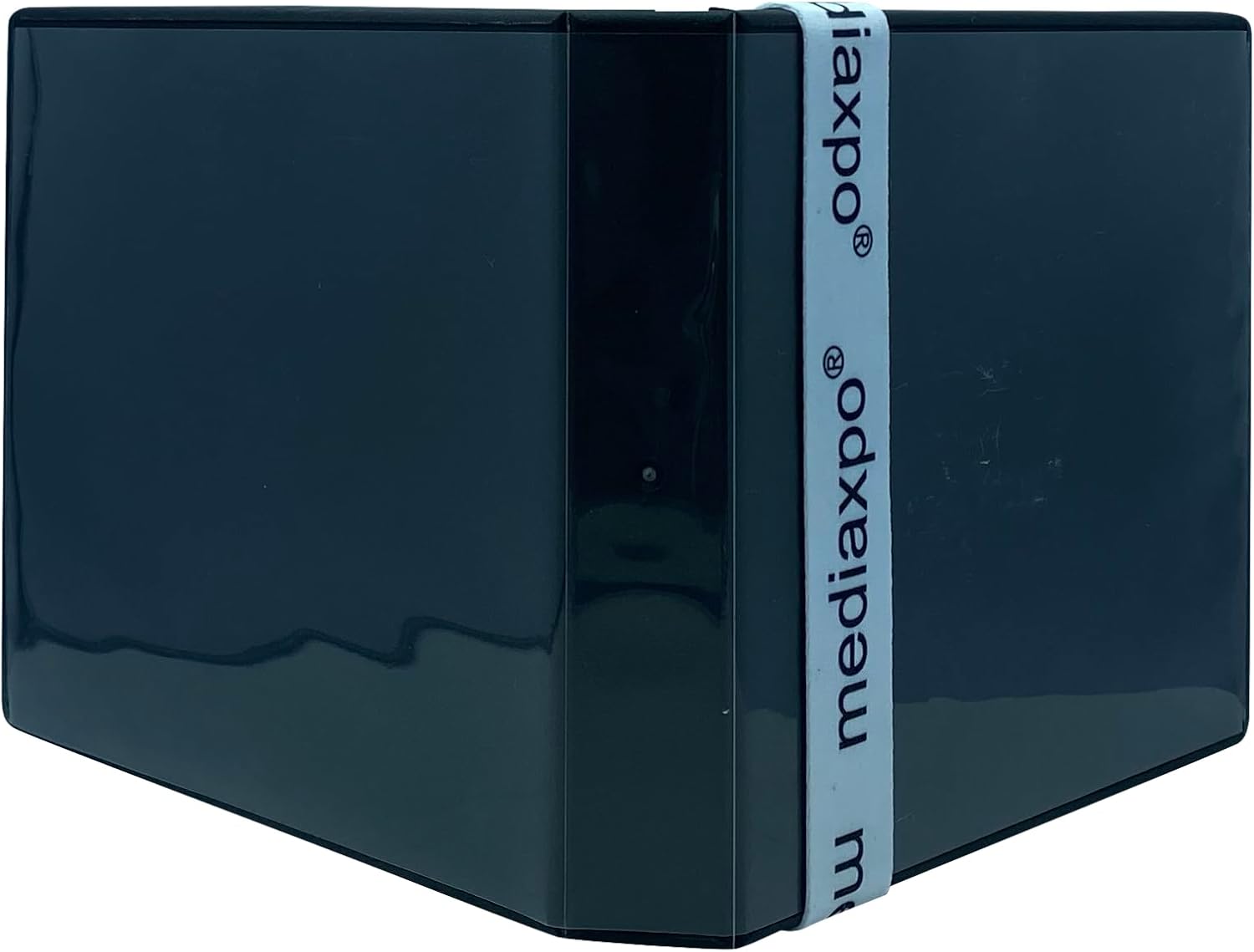 Mediaxpo CD/DVD/Blu-ray Storage Box - Stackable, Holds 16 Discs - Ideal for Movie Bundle, Drama, Series Collection Box Sets (Black) (Pack of 100)