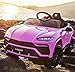 SEGMART 12V Kids Ride On Car Licensed Lamborghini Urus Electric Car for Kids Vehicle Toy/Parent Remote Control, USB Port, AUX, Spring Suspension, Opening Door, LED Light (Pink)